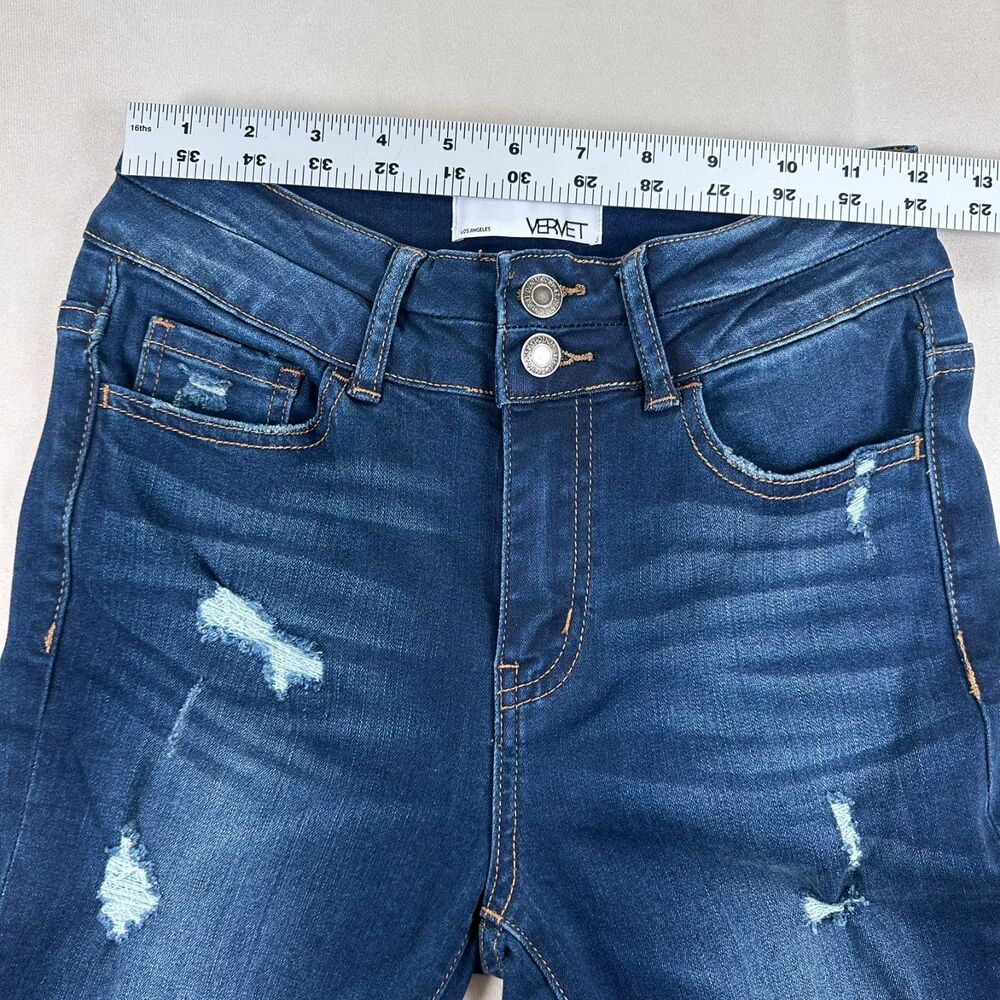 Vervet Women’s Skinny Jeans Size 25 Distressed Stretch Dark Wash VT698 Denim - Picture 5 of 10